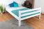 Hochbett für Jugendliche 140 x 190 cm | Massivholz: Buche | Weiß Lackiert | umbaubar in Einzelbett | Premium-Qualität | inkl. Rollrost Abbildung