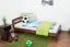 Kinderbett 90 x 200 cm | Massivholz: Kiefer | Nuss Lackiert | inkl. Rollrost Abbildung
