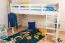 Hochbett 90 x 200 cm | Massivholz: Buche | Weiß Lackiert | umbaubar in Einzelbett | Premium-Qualität | inkl. Rollrost Abbildung