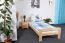 Kinderbett 90 x 200 cm | Massivholz: Kiefer | Natur Lackiert | inkl. Rollrost Abbildung