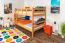 Etagenbett 120 x 200 cm | umbaubar in zwei Einzelbetten | Massivholz: Buche | Natur Lackiert| Premium-Qualität | inkl. Rollroste Abbildung