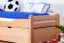 Bettrahmen für Kinder / Kinderbett / Ausziehbett 90 x 200 cm | Massivholz: Buche | Natur Lackiert | inkl. 2. Liegeplatz 90 x 190 cm ausziehbar und 2 Rollrost | besonders hohe Qualität Abbildung