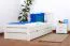 Kinderbett 90 x 200 cm | Massivholz: Buche | Weiß Lackiert | inkl. 2 Schubladen und Lattenrost Abbildung