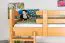 Massivholz Hochbett für Kinder | Matratzenmaß: 120 x 190 cm | Natur Lackiert | umbaubar in Einzelbett | Premium-Qualität | inkl. Rollrost Abbildung