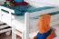 Massivholz Hochbett für Kinder | Matratzenmaß: 120 x 190 cm | Weiß Lackiert | umbaubar in Einzelbett | Premium-Qualität | inkl. Rollrost Abbildung