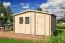 Holz-Gartenhaus 3,8 x 3,98 Meter (inkl. Dach) | Naturbelassen | Satteldach | 28 mm Blockbohlen-Haus Abbildung