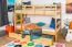 Kinderetagenbett inkl. Stauraum (2 Schubladen) | 90 x 200 cm | Massivholz: Buche | Natur Lackiert | umbaubar in 2 Einzelbetten | Premium-Qualität | inkl. Rollroste Abbildung