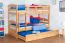 Jugendstockbett 90 x 200 cm + Bettkasten/Stauraum/Ausziehbett | Massivholz: Buche | Natur Lackiert | umbaubar/teilbar in 2 Einzelbetten | inkl. Rollroste Abbildung