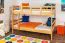 Jugendetagenbett 120 x 200 cm | Massivholz: Buche | Natur Lackiert | umbaubar in 2 Einzelbetten | Premium-Qualität | inkl. Rollroste Abbildung