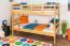 Kinderstockbett 90 x 200 cm | Massivholz: Buche | Natur Lackiert | umbaubar in 2 Einzelbetten | Premium-Qualität | inkl. Rollroste Abbildung