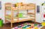 Kinderstockbett 90 x 200 cm | Massivholz: Buche | Natur Lackiert | umbaubar in 2 Einzelbetten | Premium-Qualität | inkl. Rollroste Abbildung