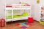 Kinderzimmer-Stockbett 90 x 200 cm | Massivholz: Buche | Weiß Lackiert | umbaubar in 2 Einzelbetten | Premium-Qualität | inkl. Rollroste Abbildung