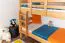 Kinderstockbett 90 x 200 cm | Massivholz: Buche | Natur Lackiert | umbaubar in 2 Einzelbetten | Premium-Qualität | inkl. Rollroste Abbildung