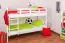 Kinderzimmer-Stockbett 90 x 200 cm | Massivholz: Buche | Weiß Lackiert | umbaubar in 2 Einzelbetten | Premium-Qualität | inkl. Rollroste Abbildung
