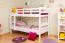 Jugendstockbett 90 x 200 cm | Massivholz: Buche | Weiß Lackiert | umbaubar in 2 Einzelbetten | Premium-Qualität | inkl. Rollroste Abbildung