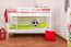 Kinderzimmer-Stockbett 90 x 200 cm | Massivholz: Buche | Weiß Lackiert | umbaubar in 2 Einzelbetten | Premium-Qualität | inkl. Rollroste Abbildung