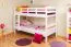 Jugendstockbett 90 x 200 cm | Massivholz: Buche | Weiß Lackiert | umbaubar in 2 Einzelbetten | Premium-Qualität | inkl. Rollroste Abbildung
