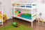 Jugendstockbett 90 x 200 cm | Massivholz: Buche | Weiß Lackiert | umbaubar in 2 Einzelbetten | Premium-Qualität | inkl. Rollroste Abbildung