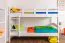 Jugendstockbett 90 x 200 cm | Massivholz: Buche | Weiß Lackiert | umbaubar in 2 Einzelbetten | Premium-Qualität | inkl. Rollroste Abbildung