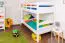 Jugendstockbett 90 x 200 cm | Massivholz: Buche | Weiß Lackiert | umbaubar in 2 Einzelbetten | Premium-Qualität | inkl. Rollroste Abbildung