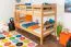 Kinderstockbett 90 x 200 cm | Massivholz: Buche | Natur Lackiert | umbaubar in 2 Einzelbetten | Premium-Qualität | inkl. Rollroste Abbildung