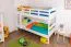 Jugendstockbett 90 x 200 cm | Massivholz: Buche | Weiß Lackiert | umbaubar in 2 Einzelbetten | Premium-Qualität | inkl. Rollroste Abbildung