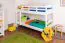 Jugendstockbett 90 x 200 cm | Massivholz: Buche | Weiß Lackiert | umbaubar in 2 Einzelbetten | Premium-Qualität | inkl. Rollroste Abbildung
