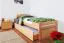 Bettrahmen für Kinder 90 x 200 cm mit Ausziehbett 90 x 190 cm als Gästebett-Funktion | Massivholz: Buche | Natur Lackiert | inkl. 2. Liegeplatz 90 x 190 cm ausziehbar und 2 Rollrost Abbildung