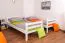Jugendstockbett 90 x 200 cm | Massivholz: Buche | Weiß Lackiert | umbaubar in 2 Einzelbetten | Premium-Qualität | inkl. Rollroste Abbildung