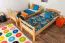 Kinderstockbett 90 x 200 cm | Massivholz: Buche | Natur Lackiert | umbaubar in 2 Einzelbetten | Premium-Qualität | inkl. Rollroste Abbildung