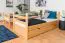 Kinderetagenbett inkl. Stauraum (2 Schubladen) | 90 x 200 cm | Massivholz: Buche | Natur Lackiert | umbaubar in 2 Einzelbetten | Premium-Qualität | inkl. Rollroste Abbildung