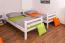 Jugendstockbett 90 x 200 cm | Massivholz: Buche | Weiß Lackiert | umbaubar in 2 Einzelbetten | Premium-Qualität | inkl. Rollroste Abbildung
