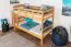 Jugendstockbett 90 x 200 cm | Massivholz: Buche | Natur Lackiert | umbaubar in 2 Einzelbetten | Premium-Qualität | inkl. Rollroste Abbildung