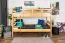 Jugendstockbett 90 x 190 cm | Massivholz: Buche | Natur Lackiert | umbaubar in 2 Einzelbetten | Premium-Qualität | inkl. Rollroste Abbildung