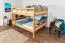 Großes Etagenbett für Jugendliche 160 x 200 cm | Massivholz: Buche | Natur Lackiert | umbaubar in 2 Einzelbetten | inkl. Rollroste Abbildung