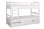 Jugendetagenbett inkl. Stauraum (2 Schubkästen) | 90 x 200 cm | Massivholz: Buche | Weiß Lackiert | umbaubar in 2 Einzelbetten | Premium-Qualität | inkl. Rollroste Abbildung