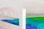 90 x 200 cm Kinderstockbett inkl. Bettkasten als 3. Liegefläche | Massivholz: Buche | Weiß Lackiert | umbaubar in 2 Einzelbetten | Bettkasten als Stauraum oder Liegefläche | inkl. Rollroste Abbildung
