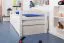 Bettrahmen für Kinder 90 x 200 cm mit Ausziehbett 90 x 190 cm | Massivholz: Buche | Weiß Lackiert | inkl. 2. Liegeplatz 90 x 190 cm ausziehbar und 2 Rollrost Abbildung