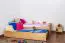 Bettrahmen für Kinder 90 x 200 cm mit Ausziehbett 90 x 190 cm | Massivholz: Buche | Natur Lackiert | inkl. 2. Liegeplatz 90 x 190 cm ausziehbar und 2 Rollrost Abbildung