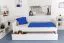 Kinderbett 90 x 200 cm mit Ausziehbett 90 x 190 cm | Massivholz: Buche | Weiß Lackiert | inkl. 2. Liegeplatz 90 x 190 cm ausziehbar und 2 Rollrost Abbildung