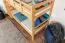 Jugendstockbett 90 x 200 cm | Massivholz: Buche | Natur Lackiert | umbaubar in 2 Einzelbetten | Premium-Qualität | inkl. Rollroste Abbildung