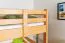 Kinderhochbett 120 x 190 cm | Massivholz: Buche | Natur Lackiert | umbaubar in Einzelbett | inkl. Rollrost Abbildung