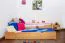 Bettrahmen für Kinder 90 x 200 cm mit Ausziehbett 90 x 190 cm | Massivholz: Buche | Natur Lackiert | inkl. 2. Liegeplatz 90 x 190 cm ausziehbar und 2 Rollrost Abbildung