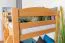 Jugendstockbett 90 x 200 cm + Bettkasten/Stauraum/Ausziehbett | Massivholz: Buche | Natur Lackiert | umbaubar/teilbar in 2 Einzelbetten | inkl. Rollroste Abbildung