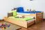 Bettrahmen für Kinder 90 x 200 cm mit Ausziehbett 90 x 190 cm | Massivholz: Buche | Natur Lackiert | inkl. 2. Liegeplatz 90 x 190 cm ausziehbar und 2 Rollrost Abbildung