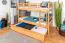 Etagenbett + Bettkasten für Jugendliche 90 x 200 cm | Massivholz: Buche | Natur Lackiert | umbaubar in 2 Einzelbetten | inkl. Bettkasten | inkl. Rollroste Abbildung