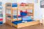 Etagenbett + Bettkasten für Jugendliche 90 x 200 cm | Massivholz: Buche | Natur Lackiert | inkl. Bettkasten | umbaubar in 2 Einzelbetten | inkl. Rollroste Abbildung