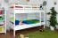 Stockbett für Jugendliche 90 x 190 cm | Massivholz: Buche | Weiß Lackiert | umbaubar in 2 Einzelbetten | inkl. Rollroste Abbildung