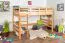 Hochbett für Jugendliche 120 x 190 cm | Massivholz: Buche | Natur Lackiert | umbaubar in Einzelbett | Premium-Qualität | inkl. Rollrost Abbildung