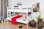 Stockbett für Jugendliche 120 x 190 cm | Massivholz: Buche | Weiß Lackiert | umbaubar in 2 Einzelbetten | inkl. Rollroste Abbildung